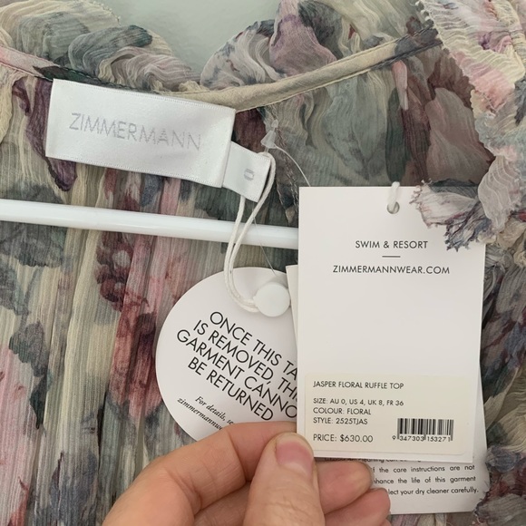 🔥Reduced $30!🔥Zimmermann Jasper Blouse Top BNWT 0/US4 - Picture 7 of 14